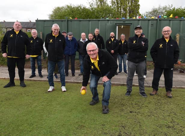 Ince St Mary's Bowls Club members with the new facilities at the green