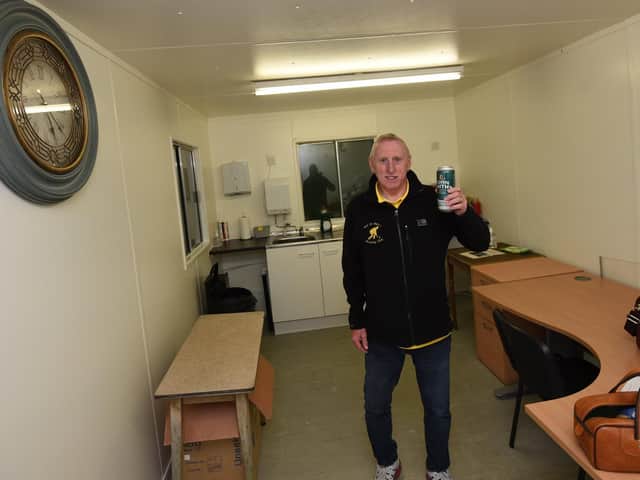 Ince St Mary's club secretary Kenny Priestley inside the new facilities