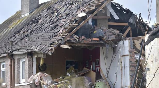 A scene of devastation in Heysham