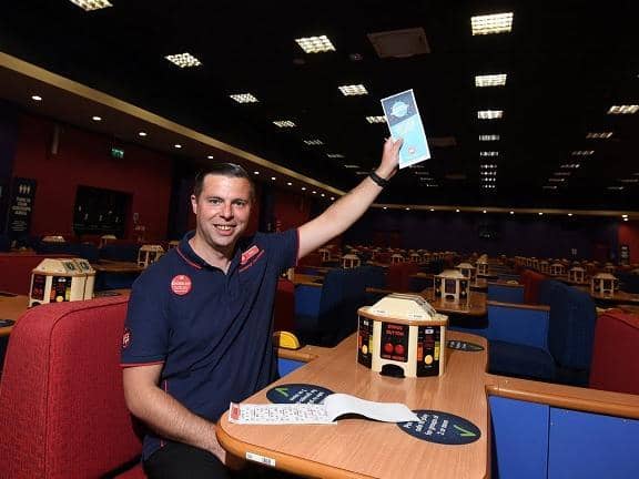 Host Gary Bolton at Buzz Bingo, Crompton Street, is delighted to welcome customers back