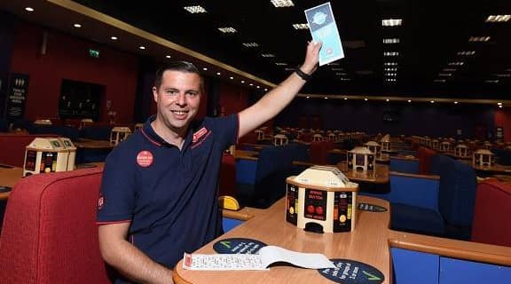 Host Gary Bolton at Buzz Bingo, Crompton Street, is delighted to welcome customers back