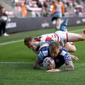 Winger Dom Manfredi goes over