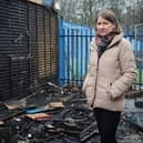 Headteacher Monica Middlehurst after the fire at RL Hughes Primary School in Ashton