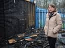 Headteacher Monica Middlehurst after the fire at RL Hughes Primary School in Ashton