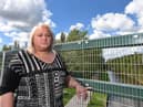 Samson Price's mum Rosanna at the bridge where the memorial was placed