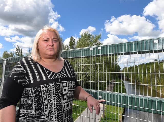 Samson Price's mum Rosanna at the bridge where the memorial was placed