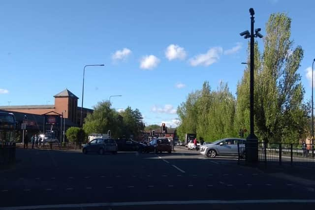 The scene of the crash at the junction of Crompton Street and River Way