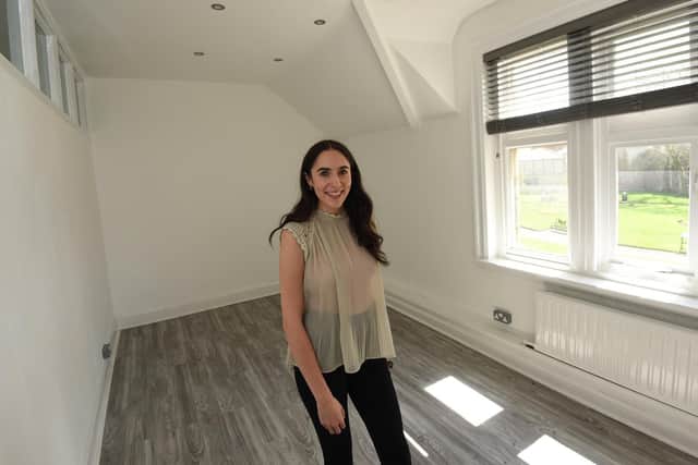 Chloe Stokes from The Old Courts in one of the refurbished office spaces