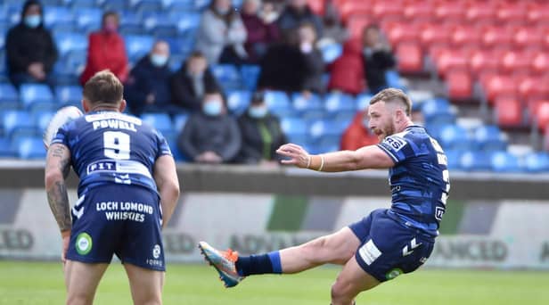 Jackson Hastings strikes the winning drop goal
