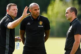 Graeme Jones, with Thierry Henry and Roberto Martinez while with the Belgium national side