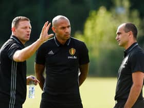 Graeme Jones, with Thierry Henry and Roberto Martinez while with the Belgium national side
