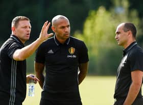 Graeme Jones, with Thierry Henry and Roberto Martinez while with the Belgium national side