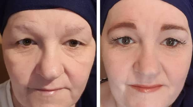 Andrea before and after her makeover