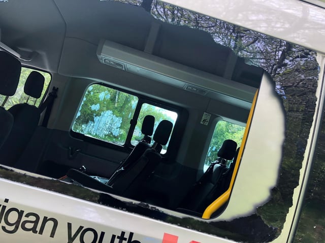 Damage to Wigan Youth Zone's bus