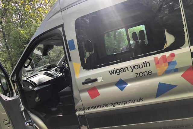 Damage to Wigan Youth Zone's bus