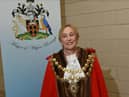 Councillor Yvonee Klieve, the new Mayor of Wigan, pictured at the Mayor Making ceremony 2021 held at The Edge, Wigan.