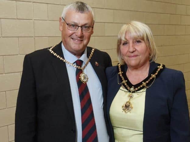 New deputy Mayor Coun Marie Morgan with consort husband Coun Clive Morgan