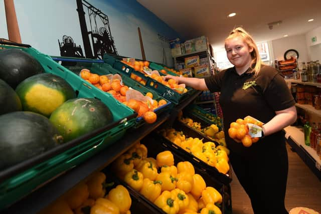 Supervisor Ellie Noble in the food market