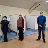 Volunteers at the vaccination centre in Hindley