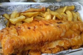 A delicious looking portion of fish and chips