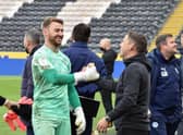 Jamie Jones and Leam Richardson celebrate survival at Hull last month