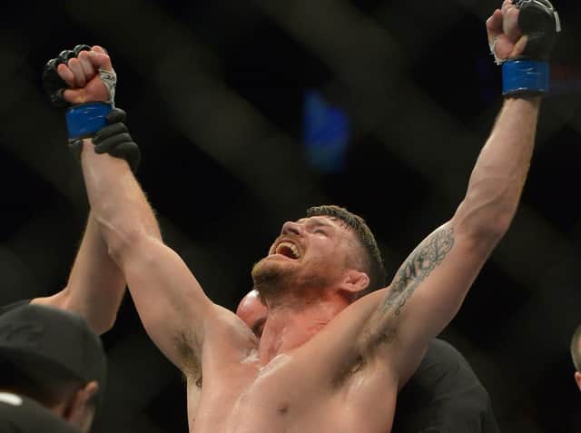 Bisping celebrates his title