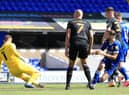 Gwion Edwards scores against Latics for Ipswich on the opening day of last season