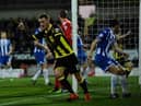 Tom Naylor scores against Latics for Burton back in 2016