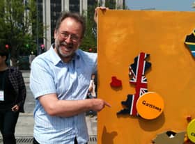 Bruce Crowther promoting Fair Trade