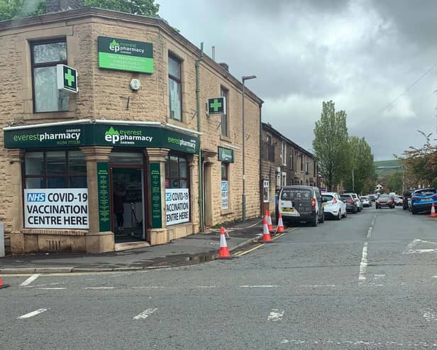 A covid vaccination centre in Blackburn