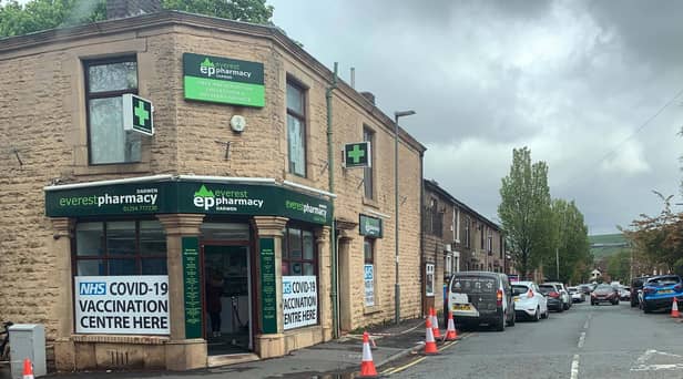 A covid vaccination centre in Blackburn