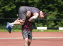 Liam Marshall and Oliver Gildart in training