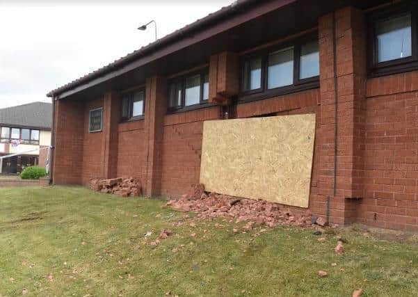 The damaged St Luke's Church Centre in Ashton