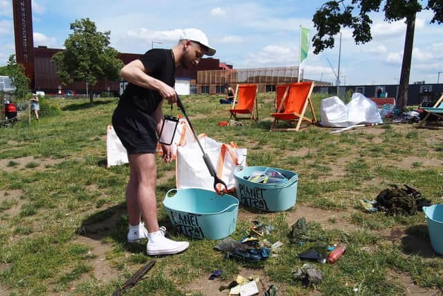 A litter picker at a Planet Patrol clean-up