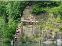 A photo taken by Lancashire Police of young people at East Quarry in Appley Bridge