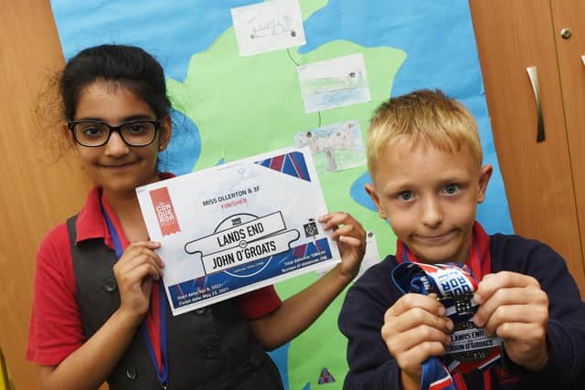 Pupils at Westfield Community School have strapped on their walking boots for a virtual trek across the country