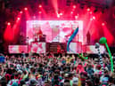 Years and Years performing during the 2019 Kendal Calling.