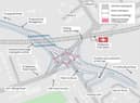 A map of the M58 link road junction near Pemberton station