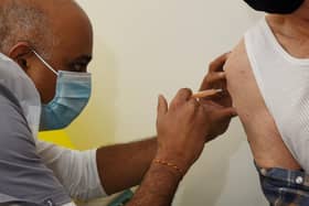 Pharmacist Sunil Patel at Hollowood vaccination centre