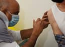 Pharmacist Sunil Patel at Hollowood vaccination centre