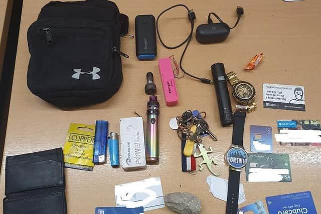 Watches and bank cards were among the items found