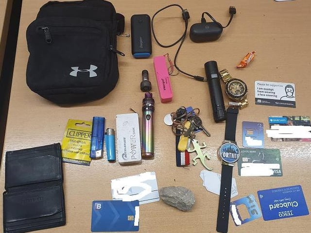 Watches and bank cards were among the items found