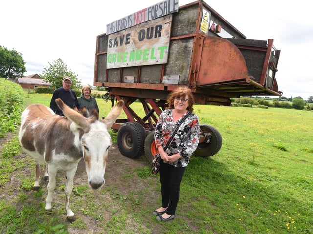 Jimmy and Gillian Morris with Coun Eileen Rigby at Latham House Farm