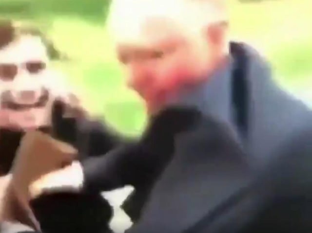 A still from the footage which appears to show England’s chief medical officer Professor Chris Whitty being harassed by two men in a park.