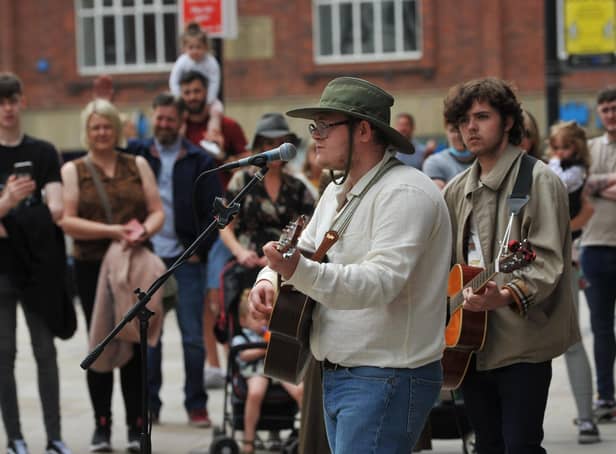 The Lathums play an impromptu gig in Wigan town centre