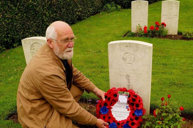 Rev David Long on a visit to the Somme