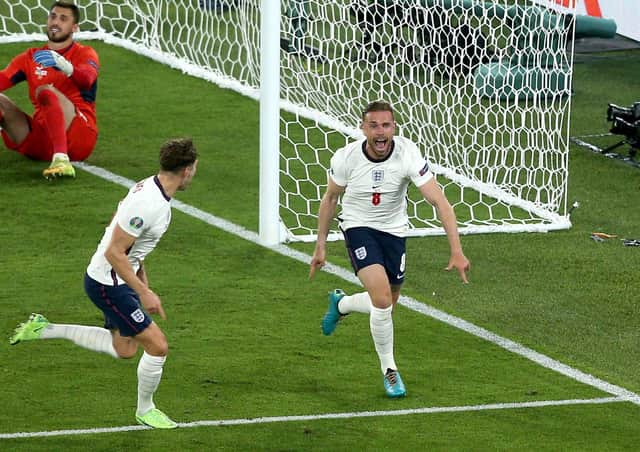 Jordan Henderson after adding England’s fourth goal