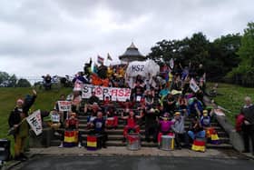 The protest in Mesnes Park