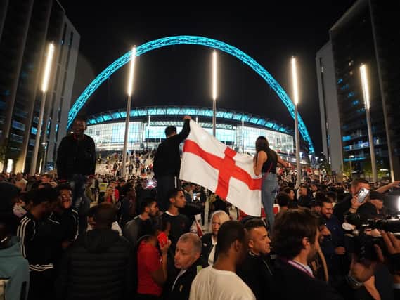 Patriotic celebrations after England's Euros semi-final win over Denmark