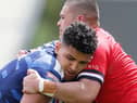 Kai Pearce-Paul playing Salford earlier this season